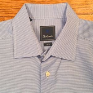 David Donahue blue button down shirt